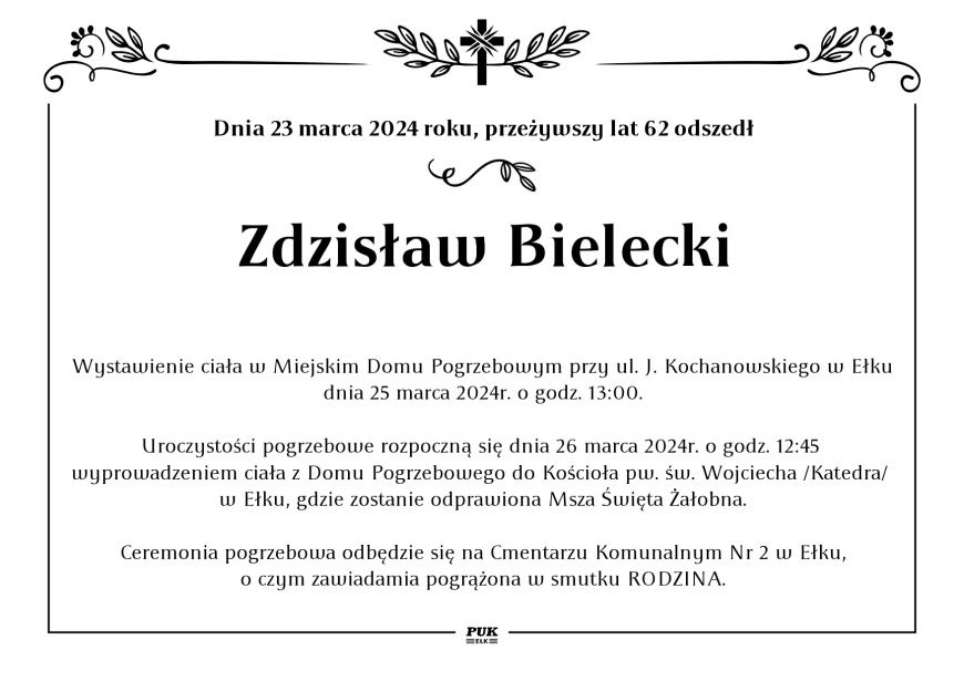 Zdzisław Bielecki - nekrolog